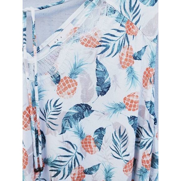 Style & Co. Womens Tank Pineapple Toss Shark Bite Hem Plus 2X New - Picture 5 of 10